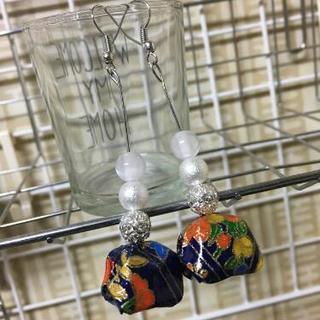 和柄紙風船折り紙ピアス