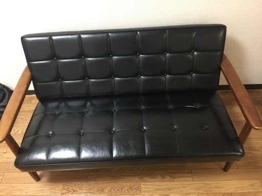カリモク 60 Kチェア 2シーター ソファ スタンダードブラック karimoku 60（値下げ２５０００円→２２０００円）