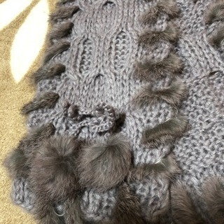 値下げしました、ラビットファー付マフラーの画像