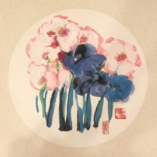 G-19125-2 現物 一点もの 自作品 手描き 花 自然 完...