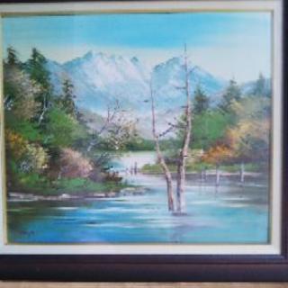 油絵　　上高地（沢健作）