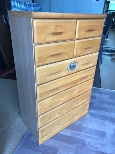 リサイクル サービス八光 田上店 配達設置OK】ナチュラル木製 7段チェスト