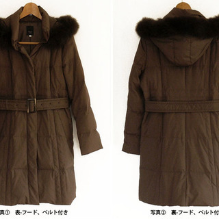 KEITH中古レディース、ブルーフォックス・ファーフード付きロン...