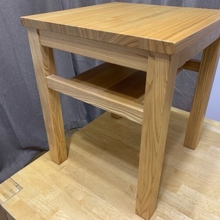 【無印良品】無垢材サイドテーブルベンチ・板座・オーク材 