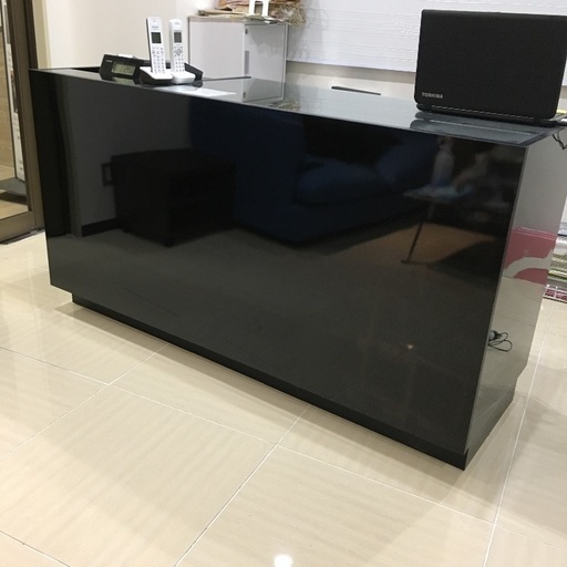 ガラストップ一体型レジカウンター