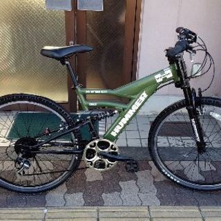 HUMMER[ハマー]W-CROWN 26吋マウンテンバイク アルミ/Wサス/18speed/マットグリーン