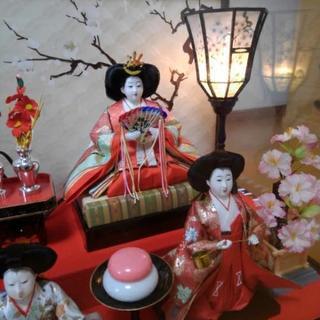 ガラスケース入りお雛様　桃花雛　ひな祭り　ひな飾りの画像