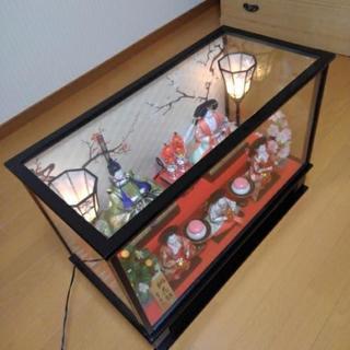 ガラスケース入りお雛様　桃花雛　ひな祭り　ひな飾りの画像