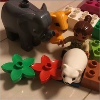 レゴ LEGO 緑のバケツ デュプロ 基本セット ぞうさん ライオン パンダの画像