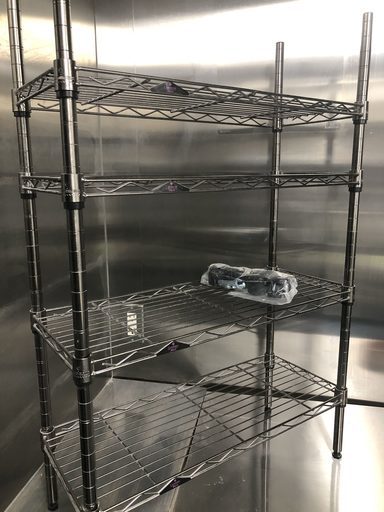 メタルラック　4段　ルミナスブラック　サビに強いコーティング仕様　【引取限定】