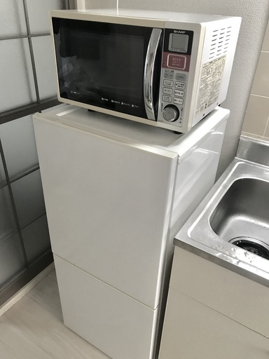 無印 MUJI 2ドア冷蔵庫、電子レンジセット, 引き渡し2月９日まで／２月１０日に搬送