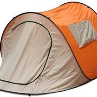 【新品未使用】ワンタッチテント 1〜2人用 オレンジ アウトドア...