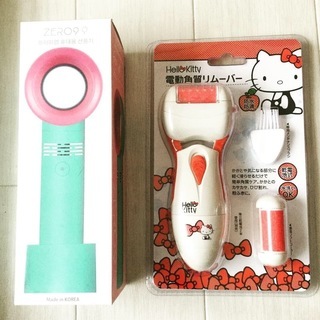 新品！！  ハローキティ  電動角質リムーバー  &  羽なし扇...