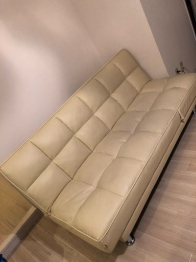ソファーベッド中古 クリーム色
