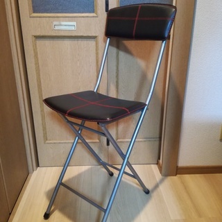パイプ椅子　ハイチェア　黒