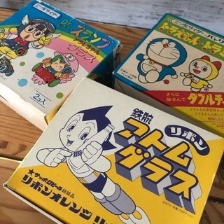 新品★昭和 鉄腕アトム アラレちゃん ドラえもんのコップ6個セット★の画像