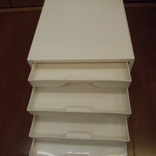 ４段レターケース 【岩崎工業 再生PP引き出しケース 薄型４段】 《約29×34.5×17.8㎝》 ◎オフホワイト系色◎ オフィスに最適!!シンプルでスマートな事務用品です☆彡 JM2619)【  取りに来られる方限定】の画像