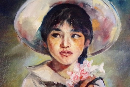 【少女】　Ｓ.ＷＡＴＡＮＡＢＥ　Ｆ10号油彩