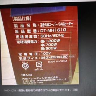 4900円ご近所無料お届け可能　遠赤外線スーパーパネルヒーター　DT-MH1610　2～8畳対応 

大栄トレーディングの画像