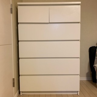 IKEA イケア MALM チェスト ホワイト 5段の画像