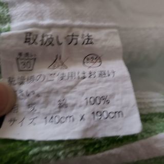 タオルケット　フルーツ柄二枚(黄、緑)の画像
