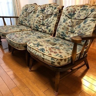 飛騨産業/キツツキマーク/３人掛けソファー/ビンテージ
