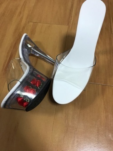 キャバ クリアヒール 赤薔薇4000→3000