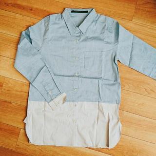 【新品未使用】YECCA VECCA 水色グレーバイカラーシャツの画像