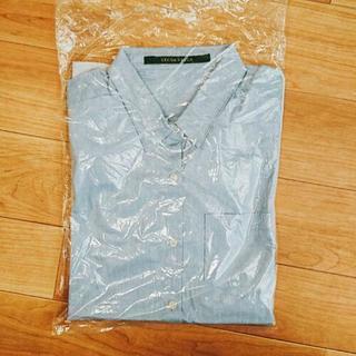 【新品未使用】YECCA VECCA 水色グレーバイカラーシャツ