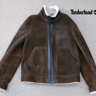 【美品】ティンバーランド本革・本物志向の羊毛ムートンジャケット、暖かい