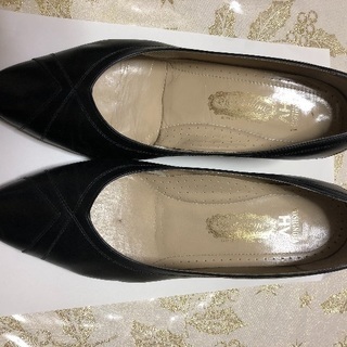 美品】¥2980銀座ヨシノヤ　婦人靴　パンプス　黒（24.5)