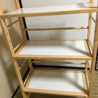 三段木製シェルフ 中古