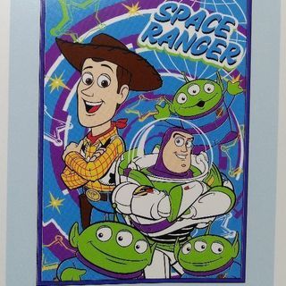 トイストーリー　ジュニア毛布　スペースレンジャー　バズ　ウッディ　