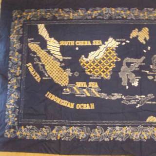 【未使用＆タグ付】マップ（地図）タペストリー（生地のみ）の画像