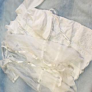 【美品】お宮参り衣装♡レースの上着・帽子付き／50cm