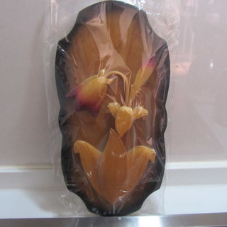 木彫りの花　壁飾り 未使用品です。