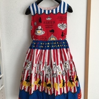 お話し中！アリス柄キュートワンピ(150cm)※リボン付き 値下...
