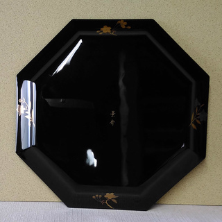 輪島塗 干菓子盆② 景斉 銘あり 漆塗 菓子皿 a224の画像
