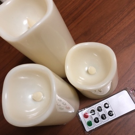 LEDキャンドルライト3点セット リモコン付 未使用品