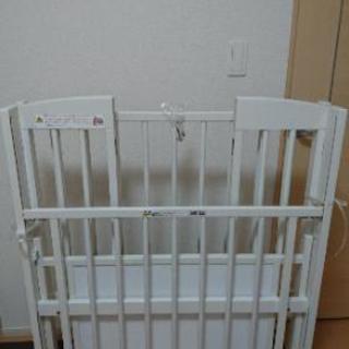 日本製☆ワンタッチ折りたたみハイタイプミニベビーベッドの画像