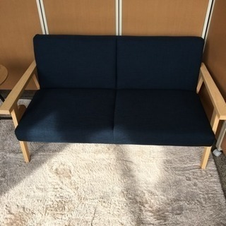 ☆モデルルーム☆展示品☆2人掛けソファ☆ブルー☆超美品☆サイドテールおまけ