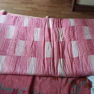 （貴重）綿たっぷり高級敷布団+かけぶとん+毛布（ちりめん柄で素敵）
