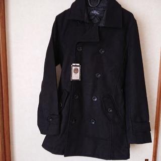 新品✨M メンズ ベルト付きピーコート 黒　アウター　防寒