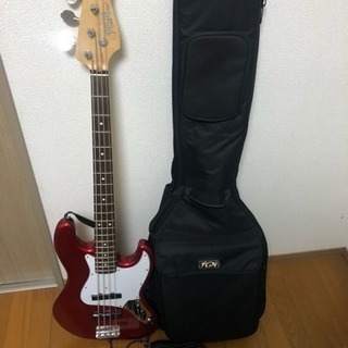 ベース 【フジゲン JJB6R】ソフトケース、チューナー、シール...