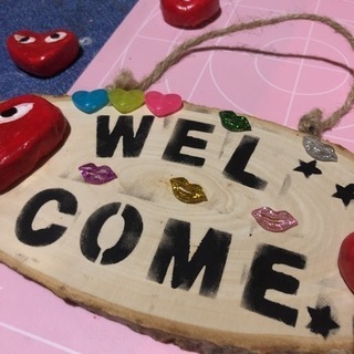 【ハンドメイド】ハートのウェルカムボードの画像