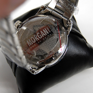 MORGAN モルガン 腕時計 ブラック×レッド クオーツ メンズ マルチファンクション ☆ PayPay(ペイペイ)決済可能 ☆ 札幌市 清田区 平岡の画像