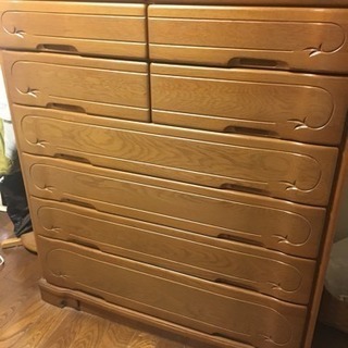 タンス 引き出し5段 大川家具  0円