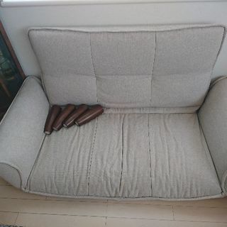 2人用ソファ 脚取り外し可能 和楽の画像