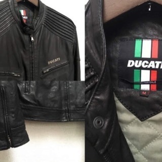 中古美品 DUCATI ブラックレザージャケット