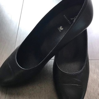 【Wacoalワコール サクセスウォーク】アーモンドトゥ パンプス 22.5E 黒ブラック